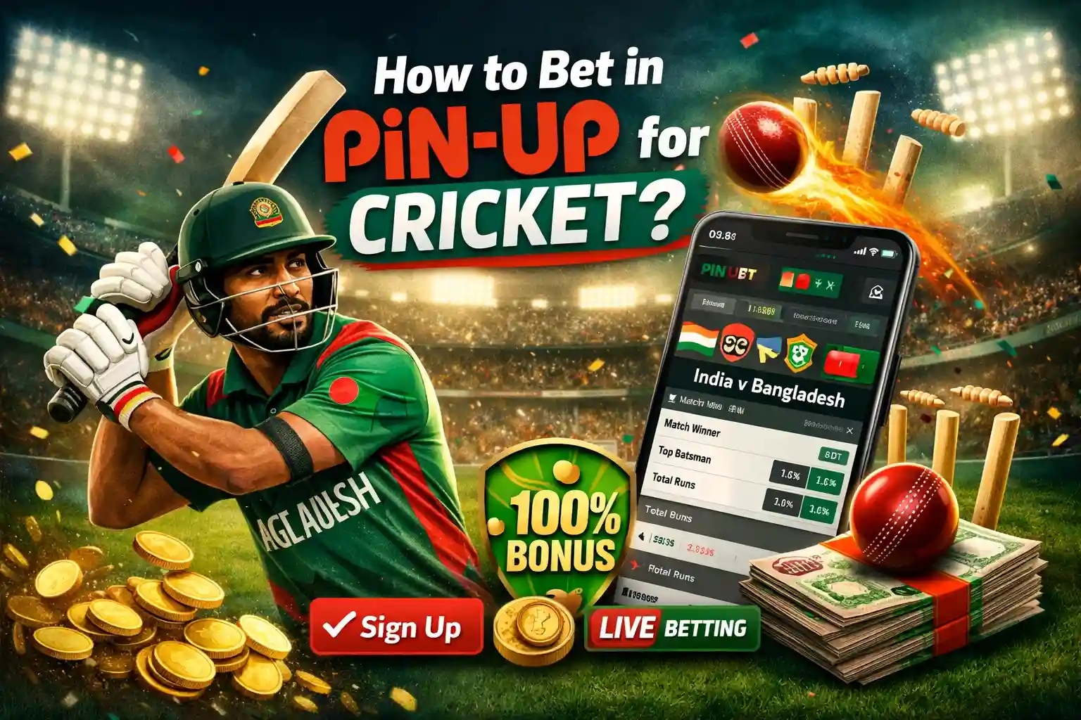 how to bet on cricket in Pin Up